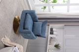 Classic Mid-Century 360-degree Swivel Accent Chair, Blue Linen W1361104586