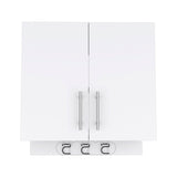 Kymo Wall Storage Cabinet, 2 Doors, Broom Hangers -White B07092125