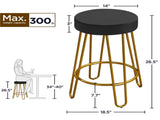 Upholstered Velvet Counter-Height Barstool, Set of 2, Black 05643034