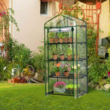 4 Tier Mini Greenhouse with PVC Cover & Roll-Up Zipper Door, Portable Waterproof Greenhouse for 31843627