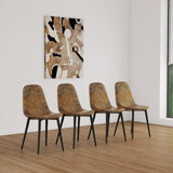 Dining Chairs Set of 4, Modern Accent Chairs with Soft glove suede Fabric Upholstered Seat, Spoon 02580000