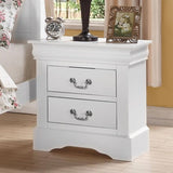 2 Drawers Solid Pine Nightstand in White Finish B016P253281