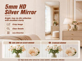 60" x 15" Full Length Wall Mirror, Frameless Rounded Rectangle Body Mirror with Shatter-Resistant 68969273