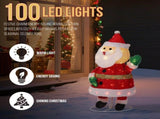 3.3FT Lighted Santa Claus Waving Hand Christmas Yard Decorations, Pre-lit Pull Up Santa with 100 15985310