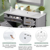 36" Gray Modern Bathroom Vanity with Ceramic Sink, Soft Close Doors, 4 Drawers for Storage, Elegant N729P253935E