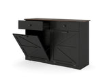 Farmhouse Black Double Tilt Out Trash for 20 Gallon Trash Cans, Free Standing Recycling 29423992