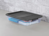(2 pack) 40 Quart Medium Stackable Storage Bin, Clear Plastic Underbed Storage Container with Latch 37753299