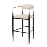 Barstools Set of 2, Counter Height Upholstered Bar Stools with Backs and Iron Legs for Kitchen N779P248198B