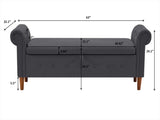 Multifunctional Storage Rectangular Sofa Stool- Gray 18195898