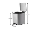 Bedroom / Office Trash Can, 2.6 Gallon Small Stainless Steel Step Garbage Bucket Bin with Soft Close 16846957