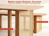 55" Safe Rounded Edge Furniture , Anti-Warp Sturdy Wood Table & Bench Kit, Easy-Clean Casual 43705688