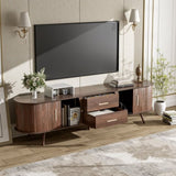 Mid-Century Modern TV Stand for 80" TV, Entertainment Center with Storage for Living Room, Bedroom, N710P257611P