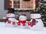 6.2FT Lighted Christmas Inflatable Decoration, Inflatable Snowman Family with Bunting, Funny Blow Up 53962296