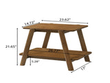 Metz Mid-Century Modern Wood Shelf End Table, Walnut Finish T2574P184953