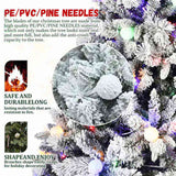 7.5ft Flocked Christmas Tree with 400L Colorful LED Lights with G45 ball, Realistic PEPVCHard 69213231