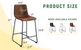 A set of 2 Retro Brown Suede Bar Chairs,Comfortable stools suitable for industrial and vintage style W3226P279063