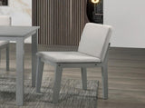 Grey Finish 5pc Room Set Table 4x Chairs Beige Fabric Chair Seat Kitchen Breakfast B011118999