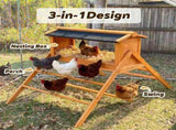 Large Chicken Coop with Upgraded Perches, Wooden Outdoor Chicken Cage with Large Nesting Box, 18361125