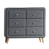 ZNTS Light Grey Upholstered 6-drawer Double Dresser B062P186553