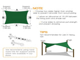 12'X12' Dark Green HDPE sunshade sail 47368421