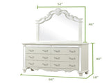Milan Mirror Framed Dresser made with Wood in White B00956630
