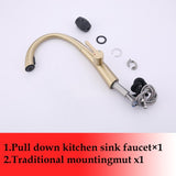 Single Handle Stainless Steel Pull Out Kitchen Faucet W1217125158