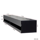 180 Wall Mounted Floating 80" TV Stand with 20 Color LEDs and Charging Station W331P225208