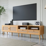 Boho TV Stand for TVs up to 85'' , Modern Farmhouse Media Console, Entertainment Center with Solid N710P222882P