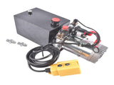 6 Quart Hydraulic Pump Double Acting Dump Trailer Power Unit 12V DC 3200 PSI 2.0 GPM Flow Rate 23802077