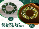 60in Pre-lit Christmas Wreath, Lighted Artificial Xmas Wreath with 220 Cold & Warm White Lights and 31157154
