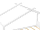 Twin House Floor Bed with Support Slats, Solid Wood House Bed Frame for Kids, No Box Spring Needed 37856201