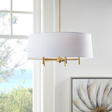 5-Light White Drum Shade Chandelier B03599265
