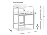 Artemis 26" Mixed Material Upholstered Counter Stool, Warm White Chenille B2719P280172