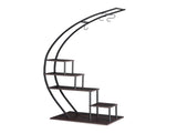 5 Layers Semicircle Iron Wood Suitable For Garden Balcony Patio Lawn Home Decoration Plant Stand 56044277