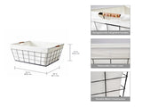 60L Rectangular Steel Laundry Basket, Black & Natural, Adult 78183959