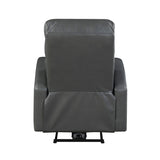 Power Reclining Chair 1pc Gray Faux Leather Upholstered Modern Contemporary Power Motion Reclining B011P233933