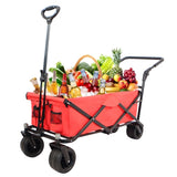 ZNTS Utility Park Garden Cart Tool Customized Color Folding Camping Trolley Outdoor Picnic Beach Wagon W321P190090