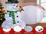 4FT Lighted Snowman and Squirrel Christmas Yard Decorations, Pre-lit Pull Up Snowman with 120 White 37070380