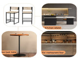Set of 2 Woven Bar Stools with Backrest Paper Rope Weave Dining Chairs for Kitchen Island W1757P254843