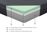 11inch California King Mattress Green Tea Gel-Infused Memory Foam Mattress, Gray, Mattress in a Box B011P212553