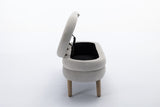 036-Velvet Fabric Storage Bench Bedroom Bench With Wood Legs For Living Room Bedroom Indoor,Light W527121988