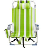 ZNTS 63*65*82cm Short Oxford Cloth Silver White Aluminum Tube Bearing 100kg Beach Chair Green Stripes 42959268