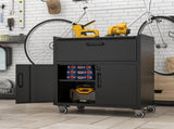 Sturdy and Durable Metal Tool Cabinet for Garage Wheels - Mobile Heavy-Duty Storage Cabinet T2398P223006