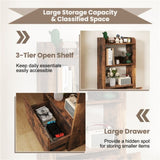 Rustic Brown Freestanding Bookshelf with 3-Tier Shelf 44244593