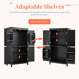 Elegant Bathroom Floor Storage Cabinet, Bathroom Storage Unit, Freestanding Cabinet with 4 Doors, N725P188461B