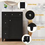 24-Inch Bathroom Vanity Cabinet with Ceramic Sink, 2 Drawers, 1 Door WF532034AAB