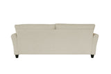 ZNTS Off White Linen, Three-person Indoor Sofa, Two Throw Pillows, Solid Wood Frame, Plastic Feet 02536639