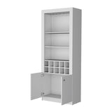 White Bar Cabinet with Wine Storage and Three Shelves B062P193658