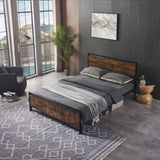 Twin Size metal bed Sturdy System Metal Bed Frame,Modern style and comfort to any bedroom,black W2297P241232