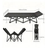 Black outdoor camping bed with mat and handbag, heavy-duty outdoor bed 33393894